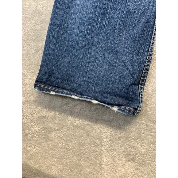 BKE Jeans Women's 28 Dark Wash Star Stretch Distressed Low Rise Y2K Flare - Picture 10 of 15